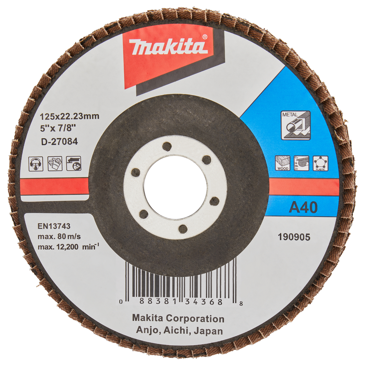 Makita D-27084 Lamellenschuurschijf A40 | 125mm