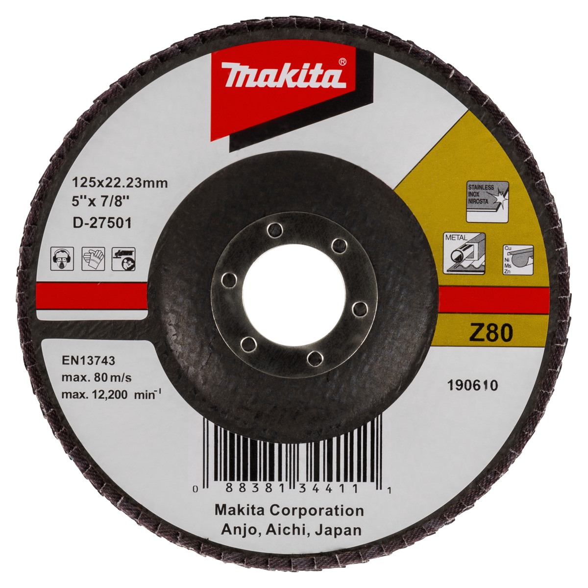 Makita D-27501 Lamellenschuurschijf Z80 | 125mm