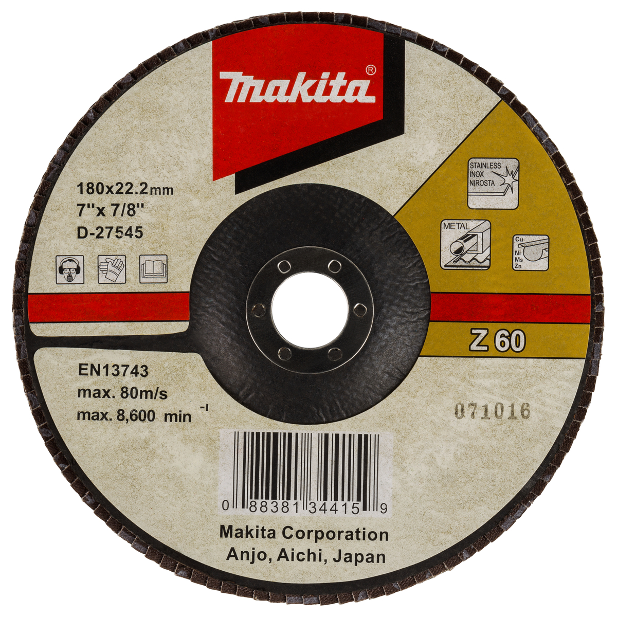 Makita D-27545 Lamellenschuurschijf Z60 | 180mm