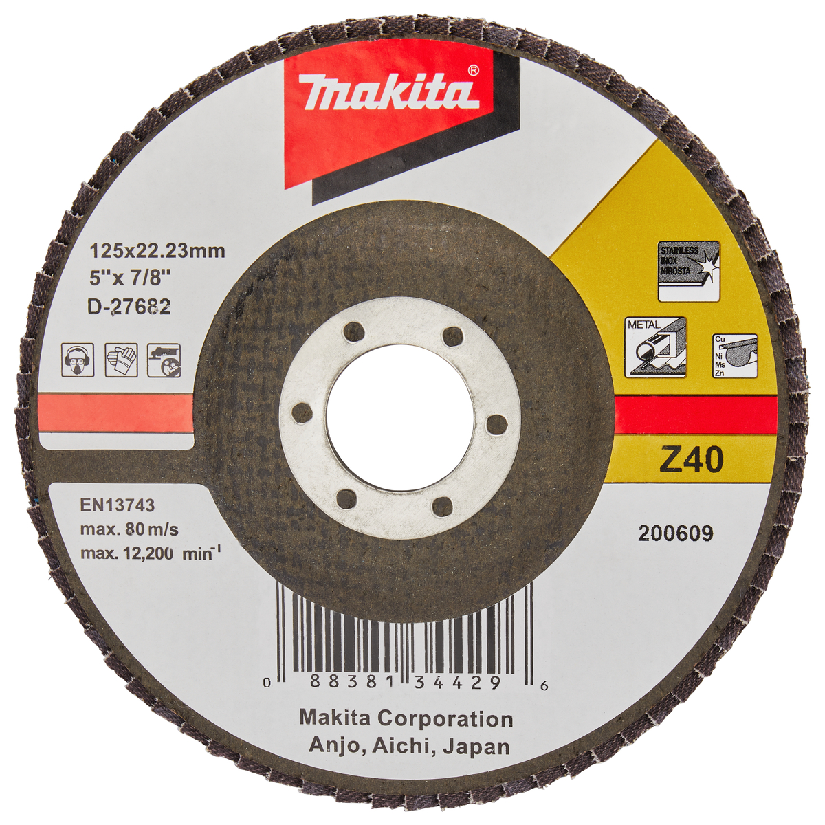 Makita D-27682 Lamellenschuurschijf Z40 | 125mm