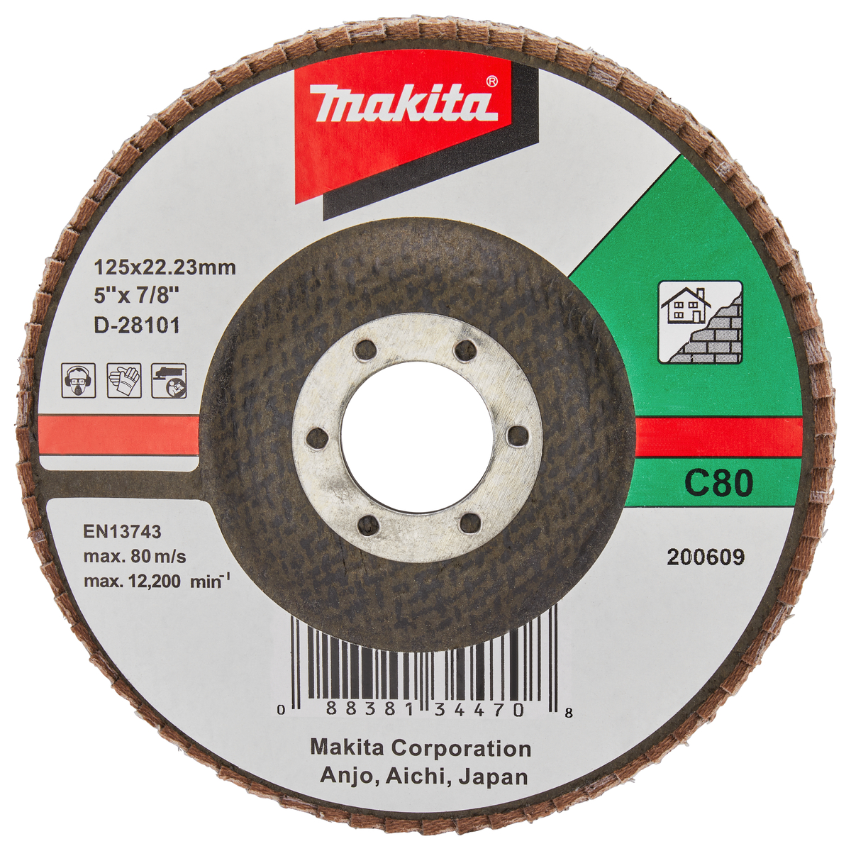 Makita D-28101 Lamellenschuurschijf C80 | 125mm