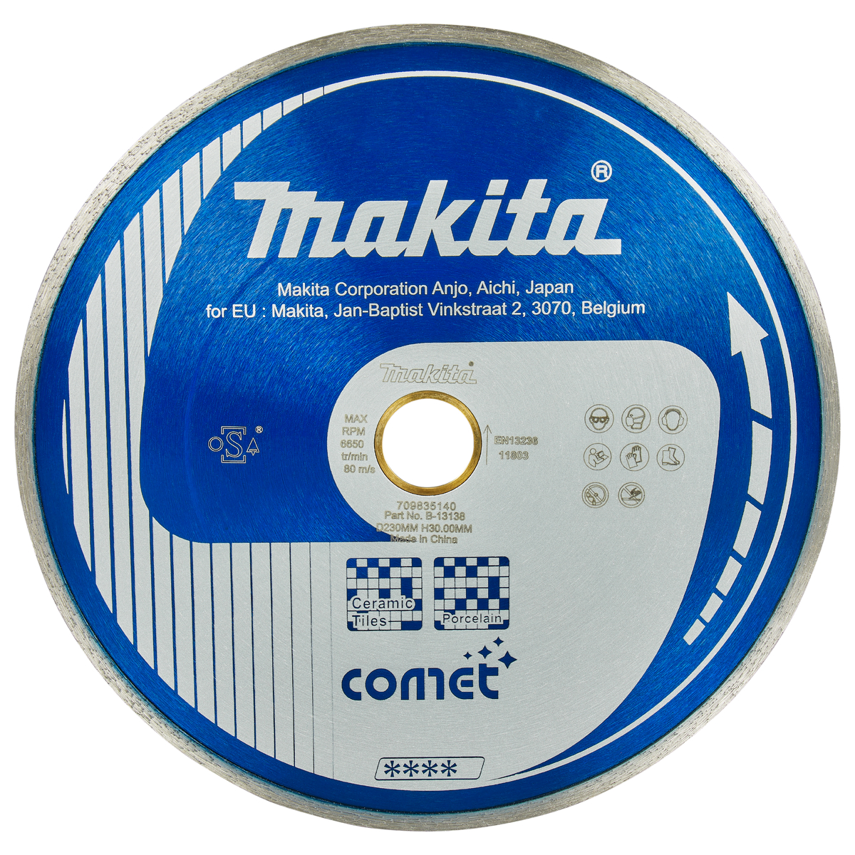 Makita B-13138 Diamantschijf | 230 x 30 x 1,6 mm | + reduceerring 25,4 mm