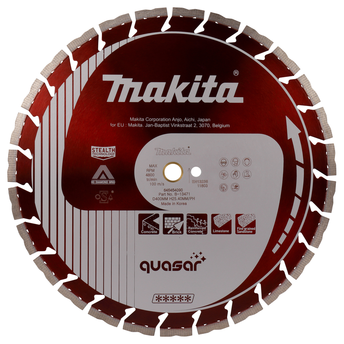 Makita B-13471 Diamantschijf | 400 x 25,4 x 3,0 mm | + reduceerring 20 mm
