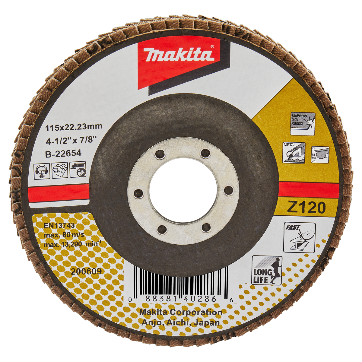 Makita B-22654 Lamellenschuurschijf Z120 | 115mm
