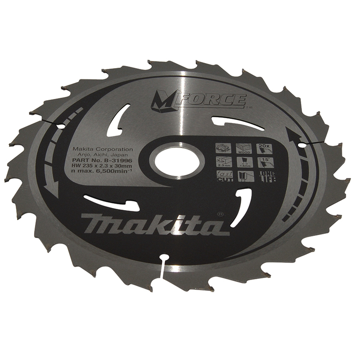 Makita B-31996 Cirkelzaagblad Hout | Mforce | 235 x 30 mm | 20-tands