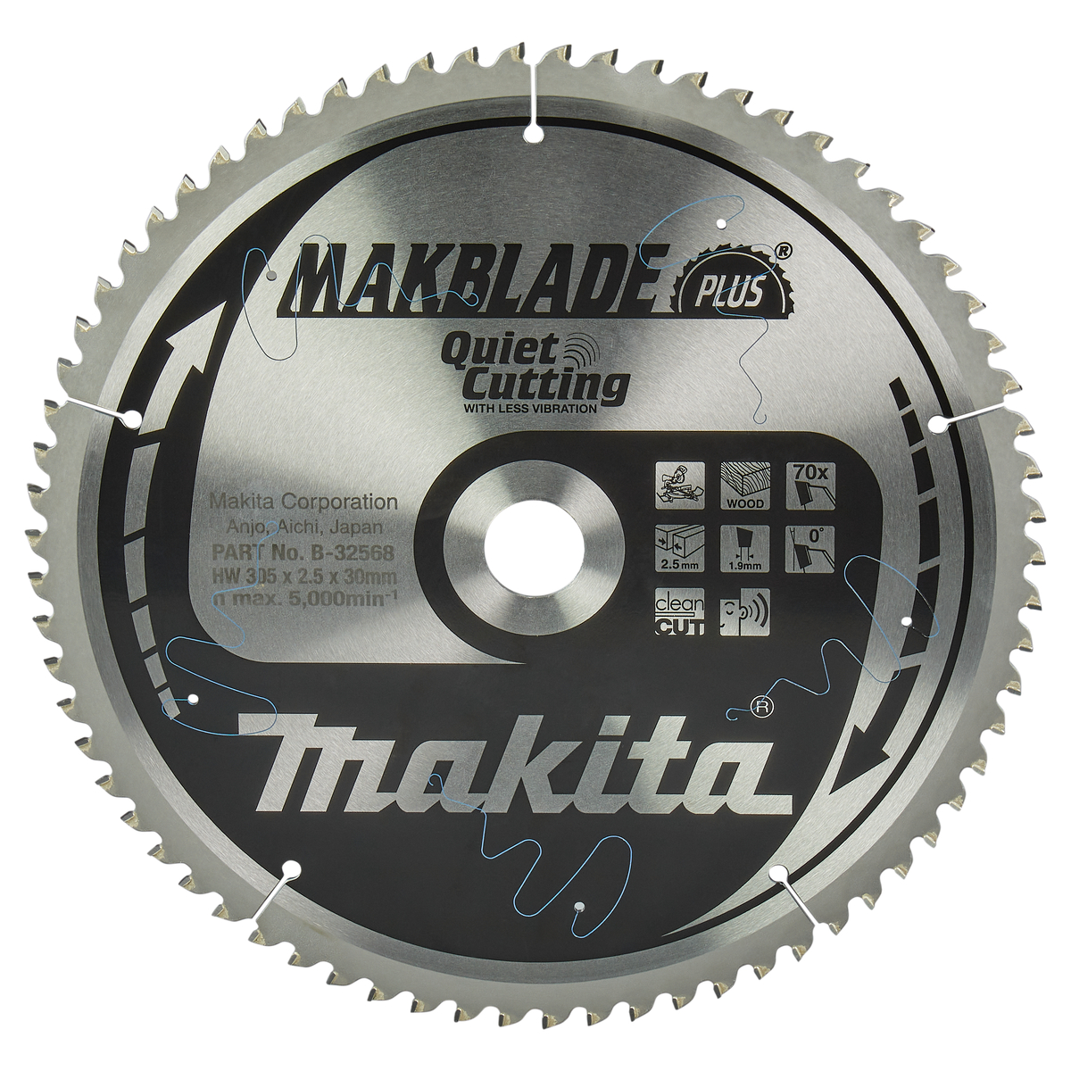 Makita B-32568 Afkortzaagblad Hout | Makblade-Plus | 305 x 30 mm | 70-tands