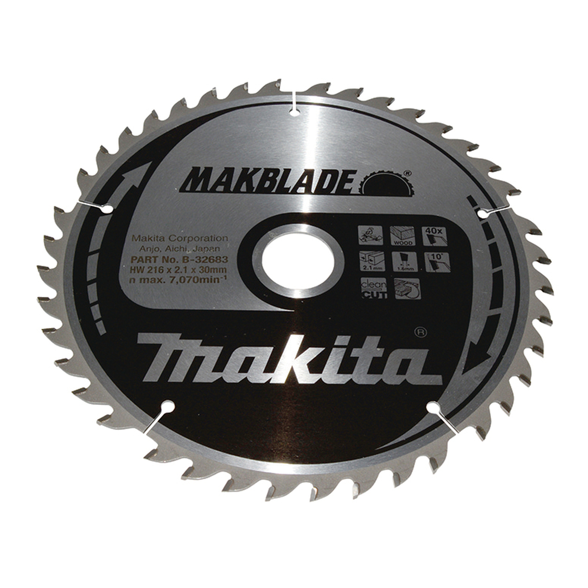 Makita B-32683 Afkortzaagblad Hout | Makblade | 216 x 30 mm | 40-tands