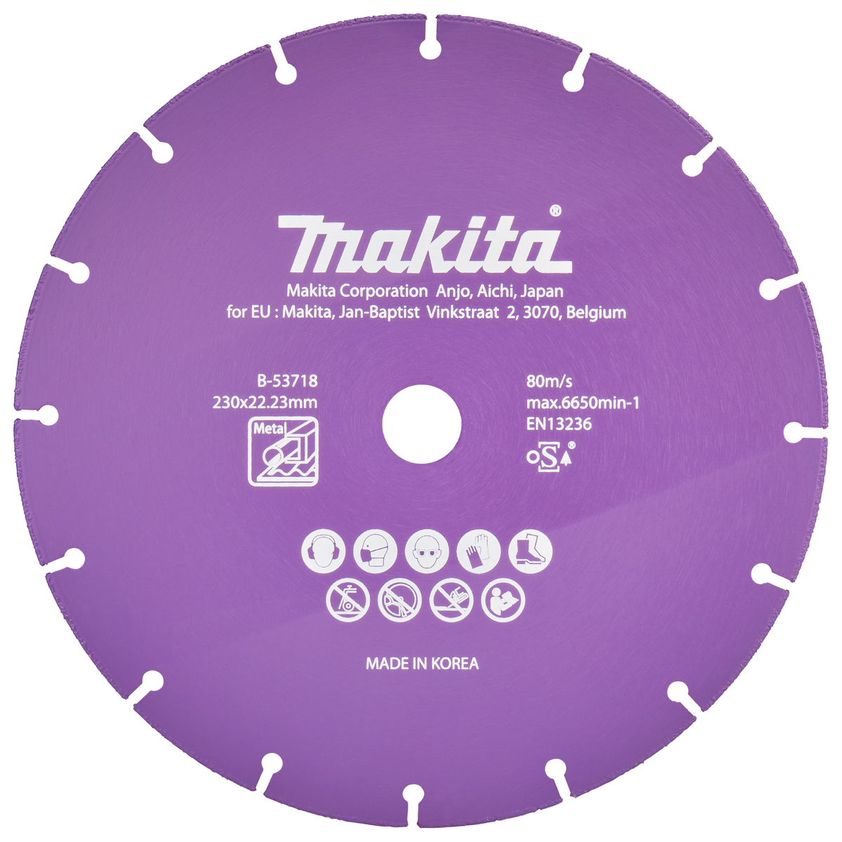 Makita B-53718 Doorslijpschijf | 230 x 22,23 x 1,3 mm