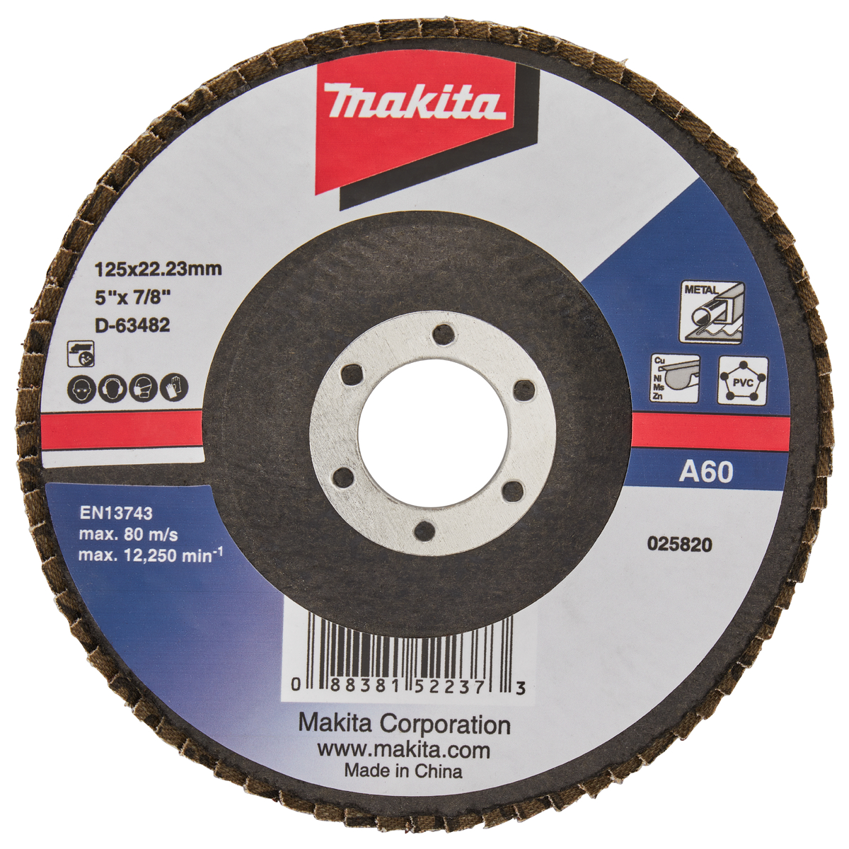 Makita D-63482 Lamellenschuurschijf A60 | 125 mm