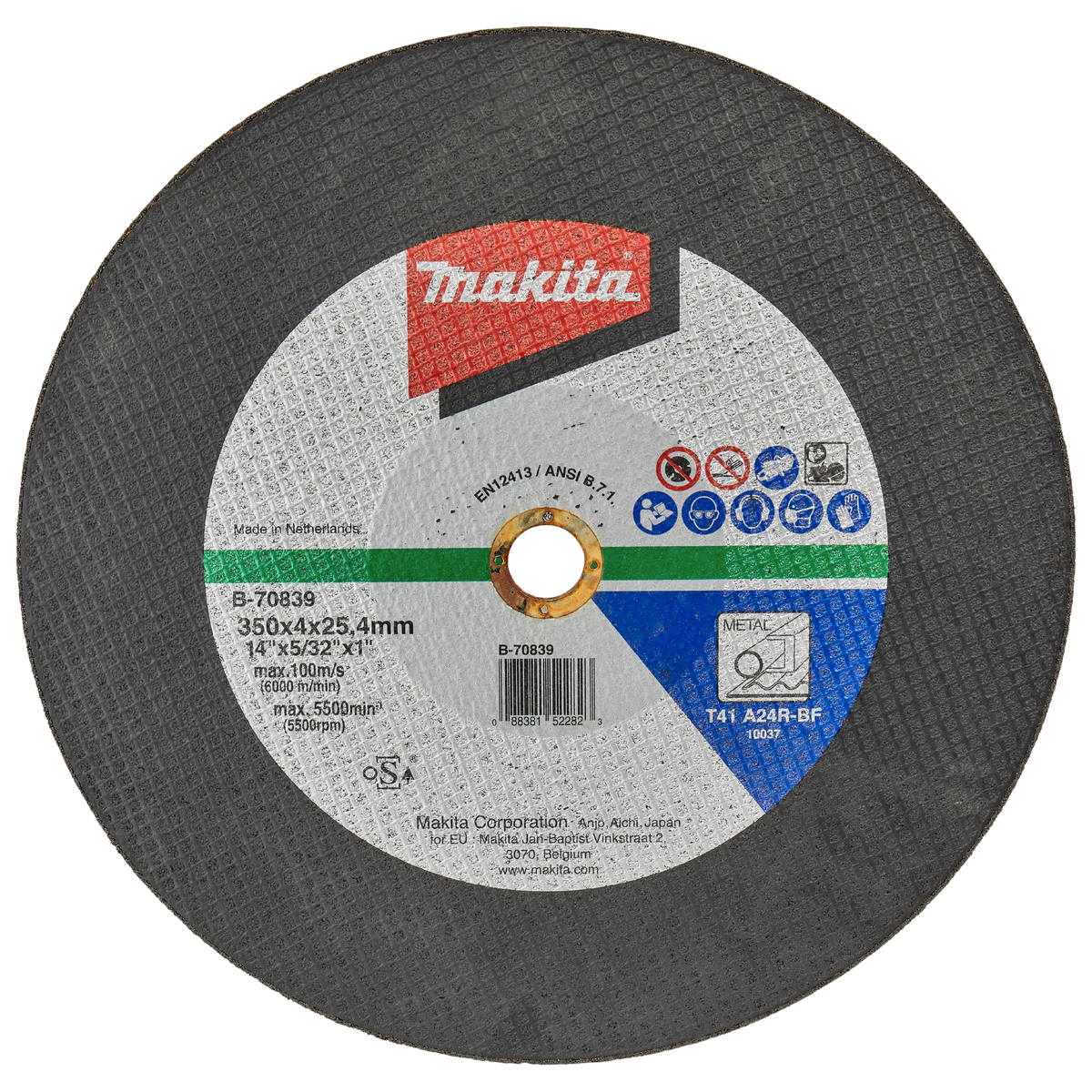 Makita B-70839 Doorslijpschijf Staal | 350 x 25,4 x 4,0 mm