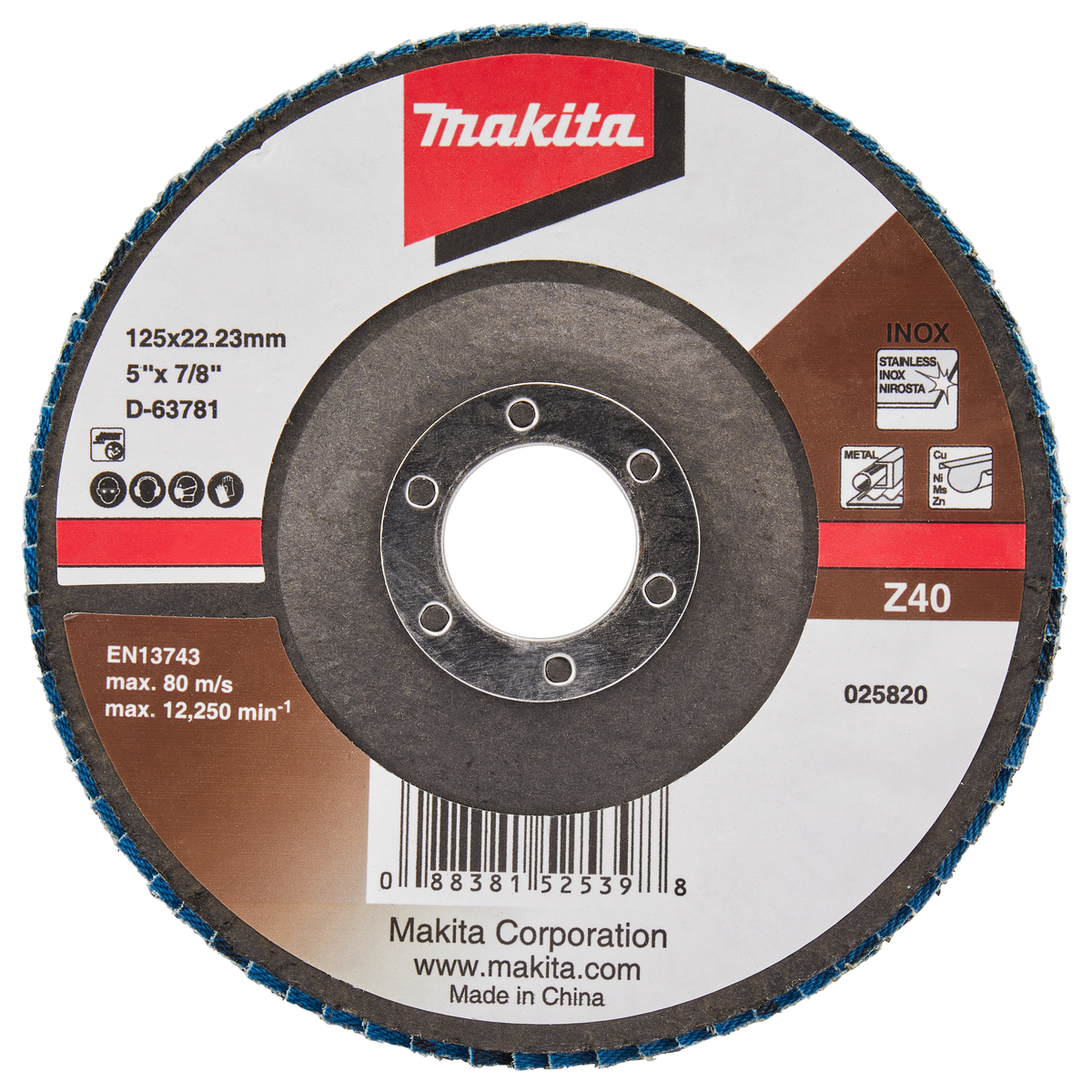 Makita D-63781 Lamellenschuurschijf Z40 | 125mm