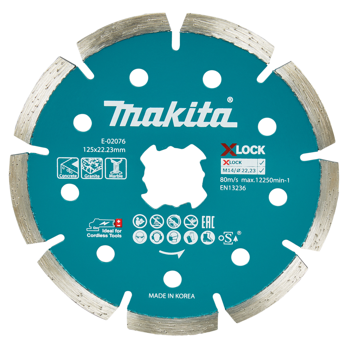 Makita E-02076 Diamantschijf X-LOCK | 125 x 22,23 mm