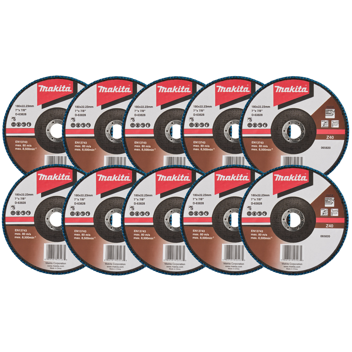 Makita D-63828-10 Lamellenschuurschijf Z40 | 180mm | 10 stuks