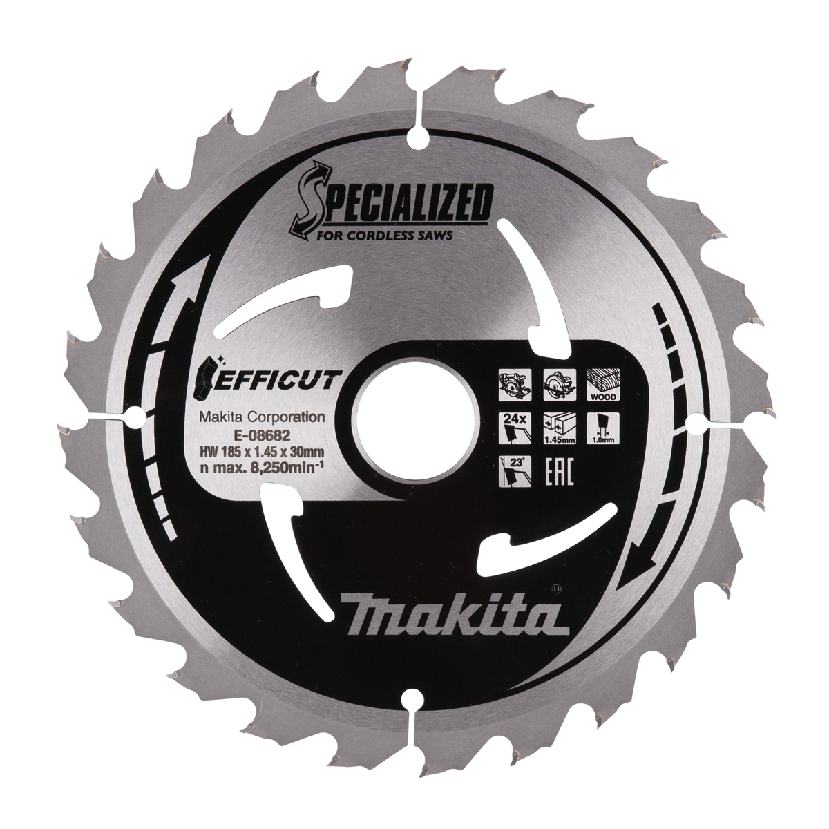Makita E-08682 Cirkelzaagblad Hout | Efficut | 185 x 30 mm | 24-tands