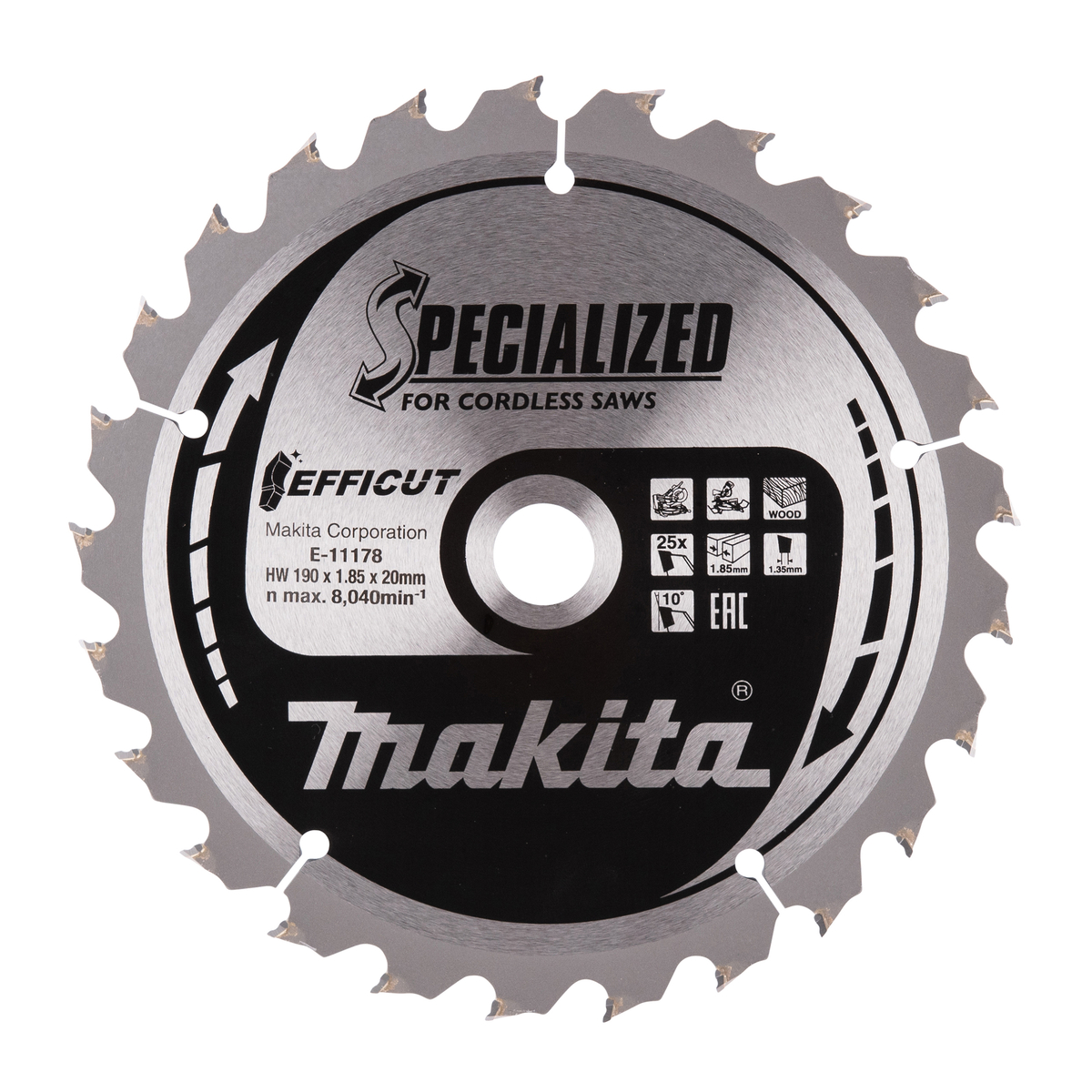 Makita E-11178 Afkortzaagblad Hout | Efficut | 190 x 20 mm | 25-tands