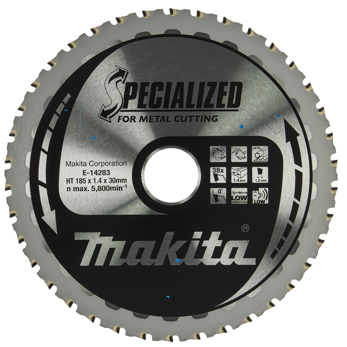Makita E-14283 Cirkelzaagblad Staal | Specialized | 185 x 30 mm | 38-tands