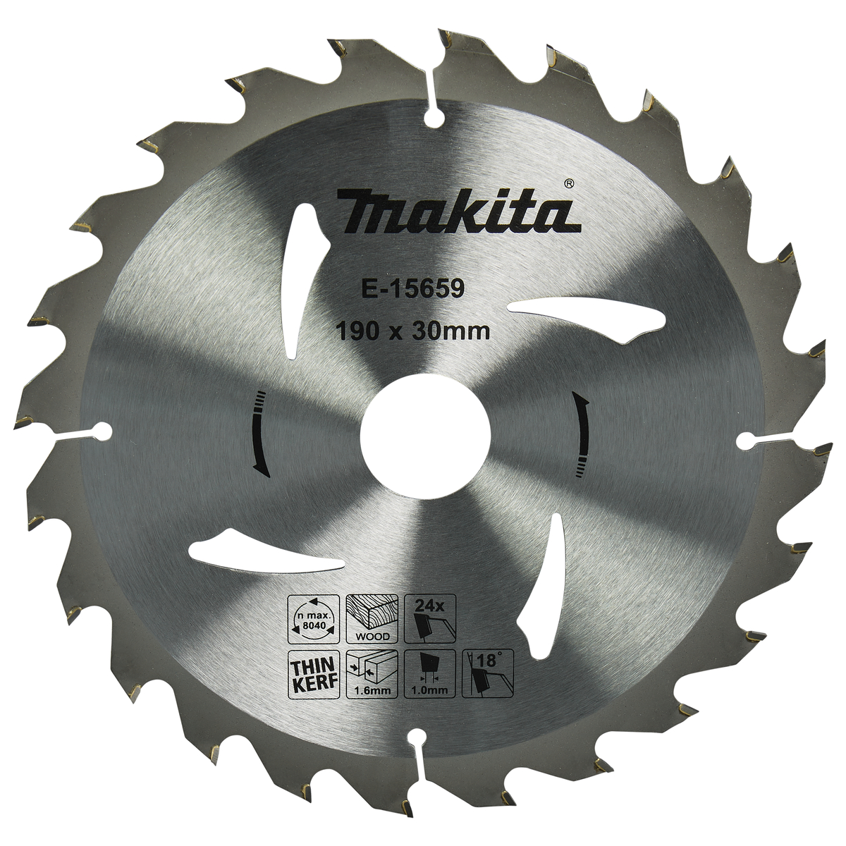 Makita E-15659 Cirkelzaagblad Hout | 190 x 30 mm | 24-tands