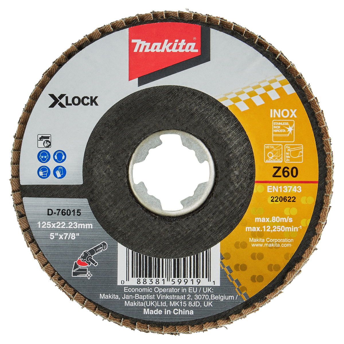 Makita D-76015 Lamellenschuurschijf Z60 X-LOCK | 125mm