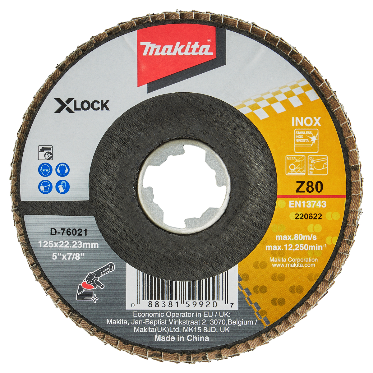 Makita D-76021 Lamellenschuurschijf Z80 X-LOCK | 125mm