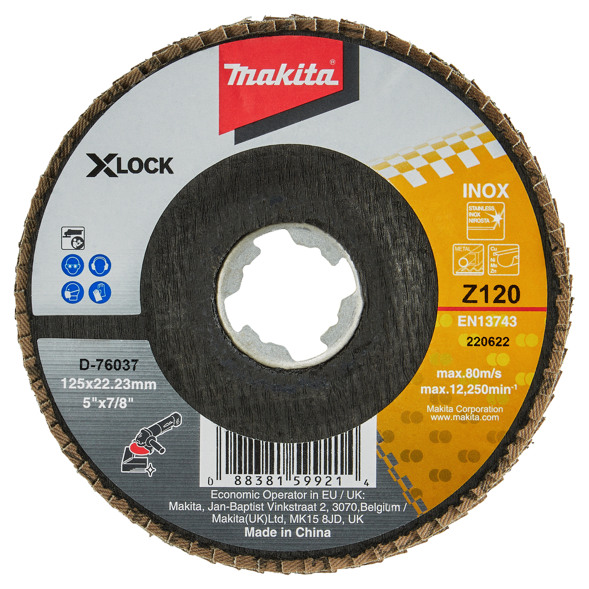 Makita D-76037 Lamellenschuurschijf Z120 X-LOCK | 125 mm