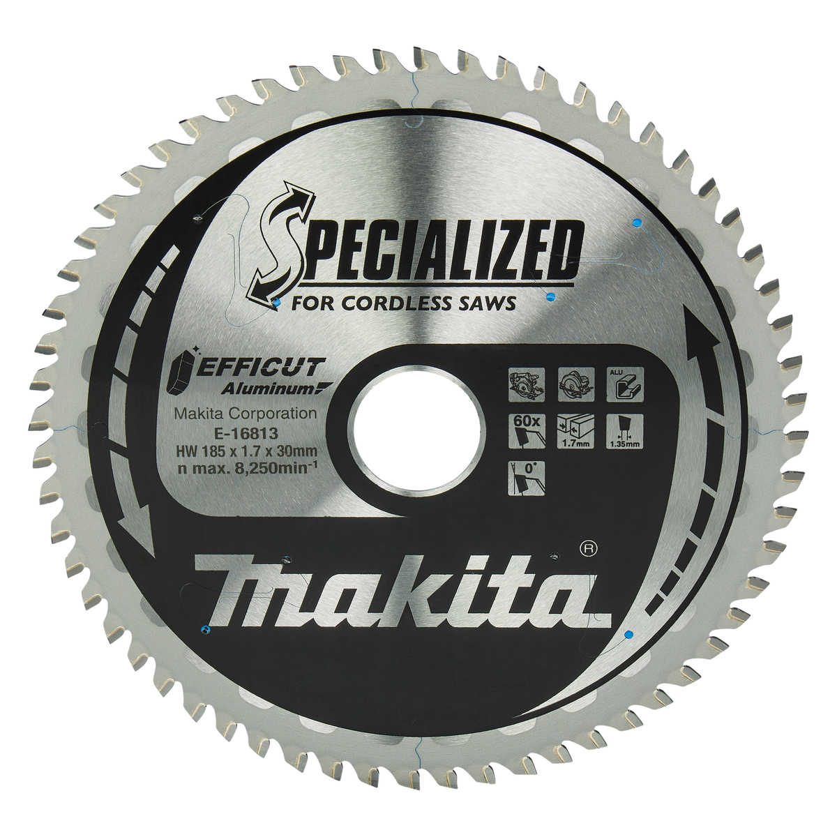 Makita E-16813 Cirkelzaagblad Aluminium | Efficut | 185 x 30 mm | 60-tands