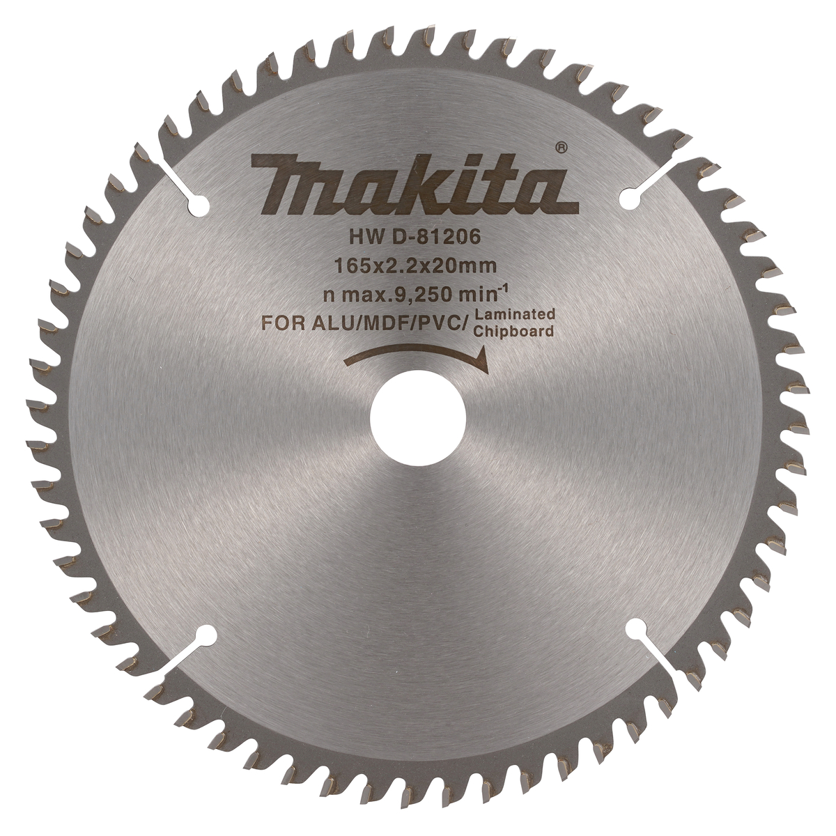 Makita D-81206 Cirkelzaagblad diverse materialen | 165 x 20 mm | 60-tands