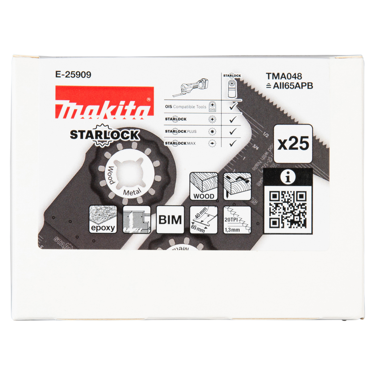 Makita E-25909 TMA048 Invalzaagblad 65x40mm hout&spijkers 25 stuks