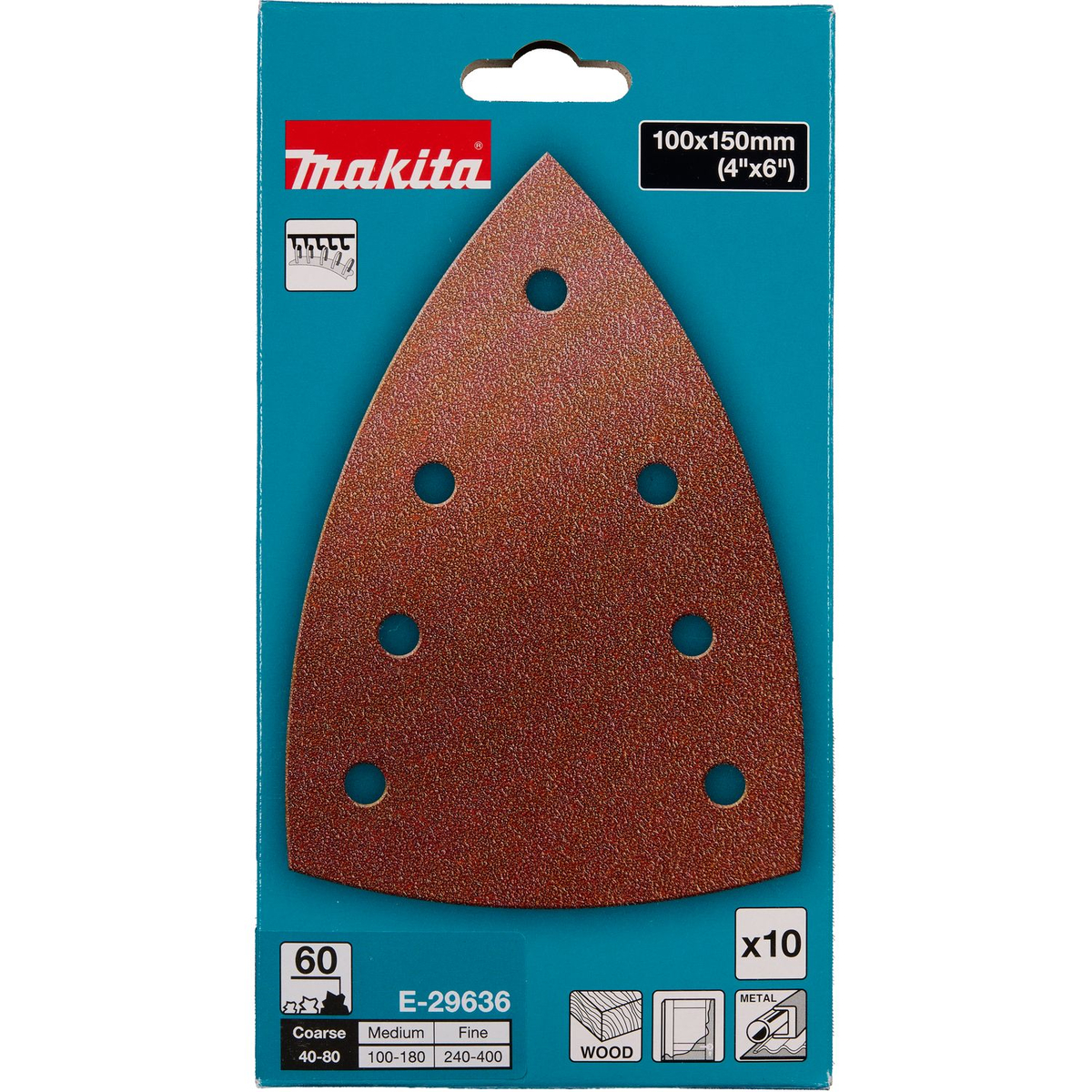 Makita E-29636 Delta schuurvel 100x150 A60 VE=10