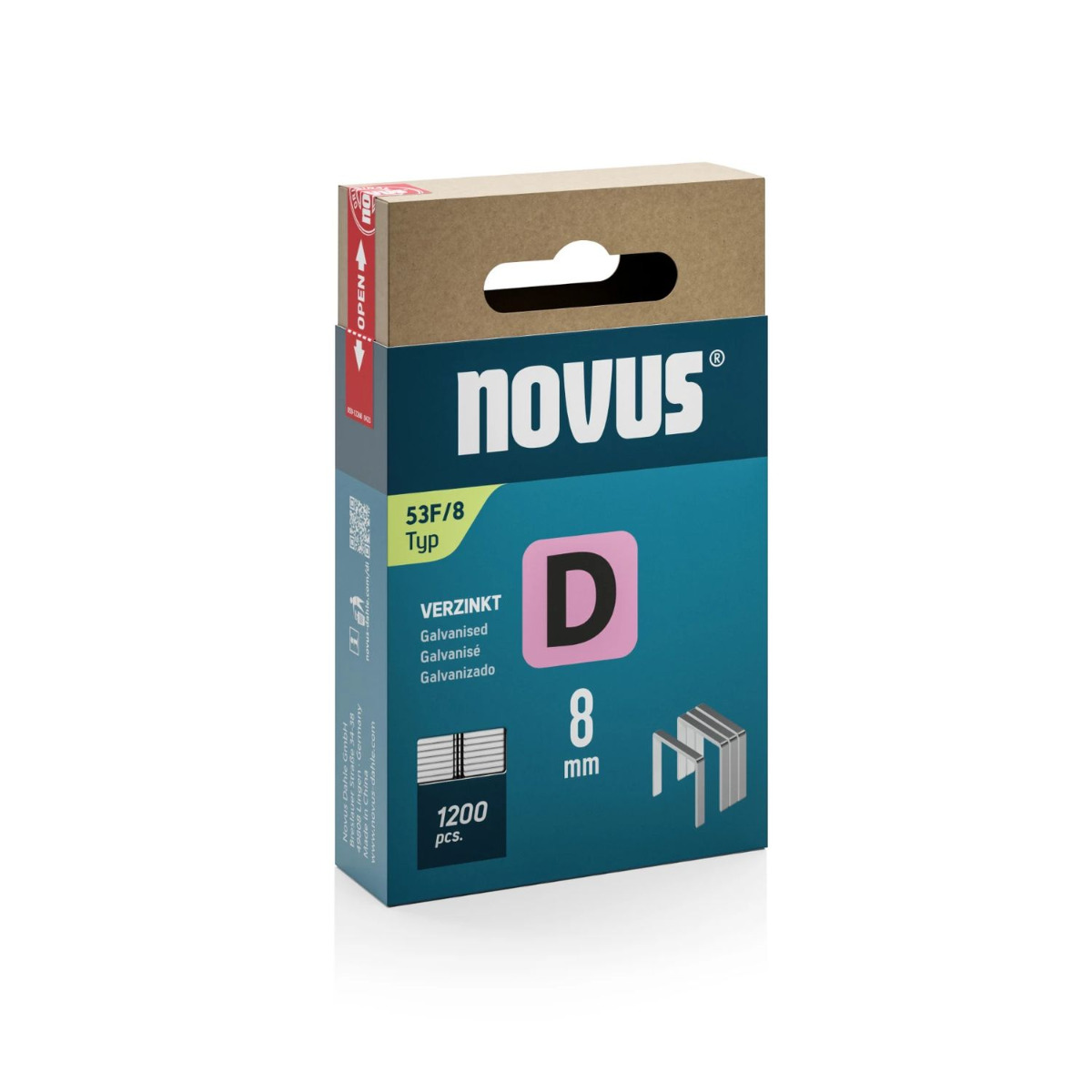Novus D | type 53 F platte draadnieten 8 mm VE=1200 - 042-0789 afbeelding