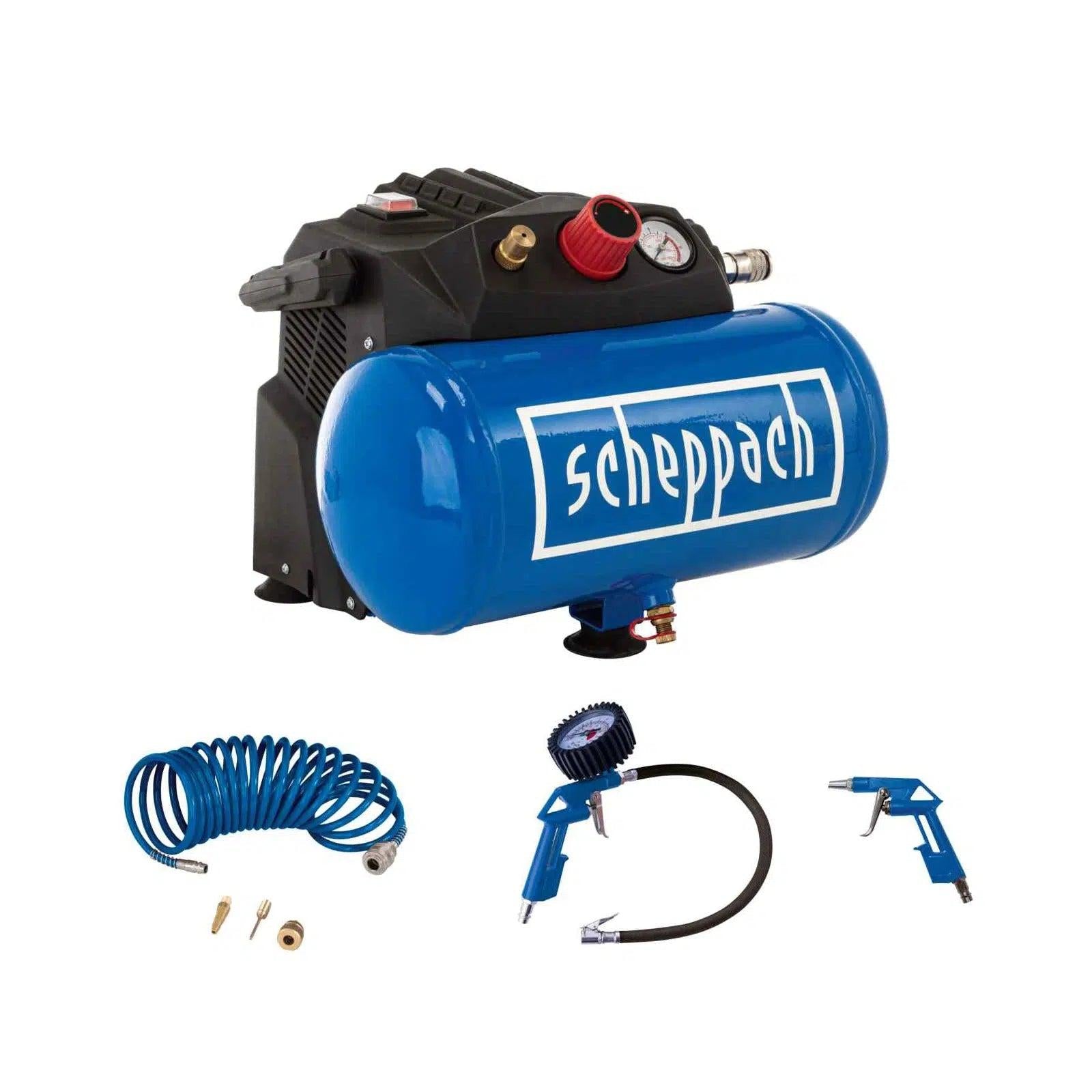 Scheppach Compressor HC06 8 bar 6 liter met accessoireset - 5906153901 afbeelding