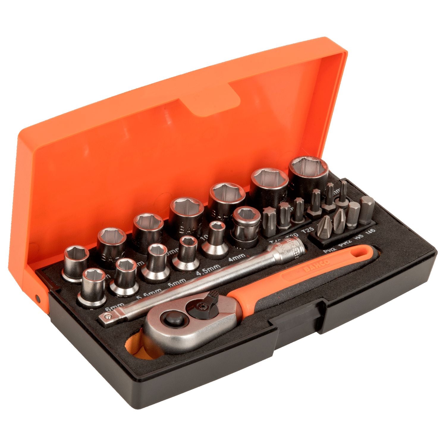 Bahco Bit-/Doppenset met Ratel 1/4" Vierkant- 25-delig - SL25 afbeelding