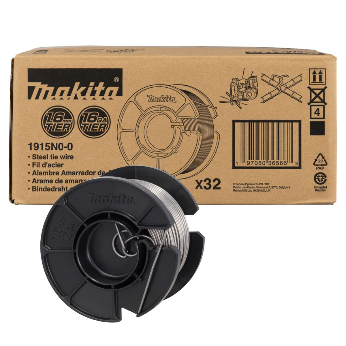 Makita 1915N0-0 Vlechtdraad 1,6mm x 30m VE=32 afbeelding 1