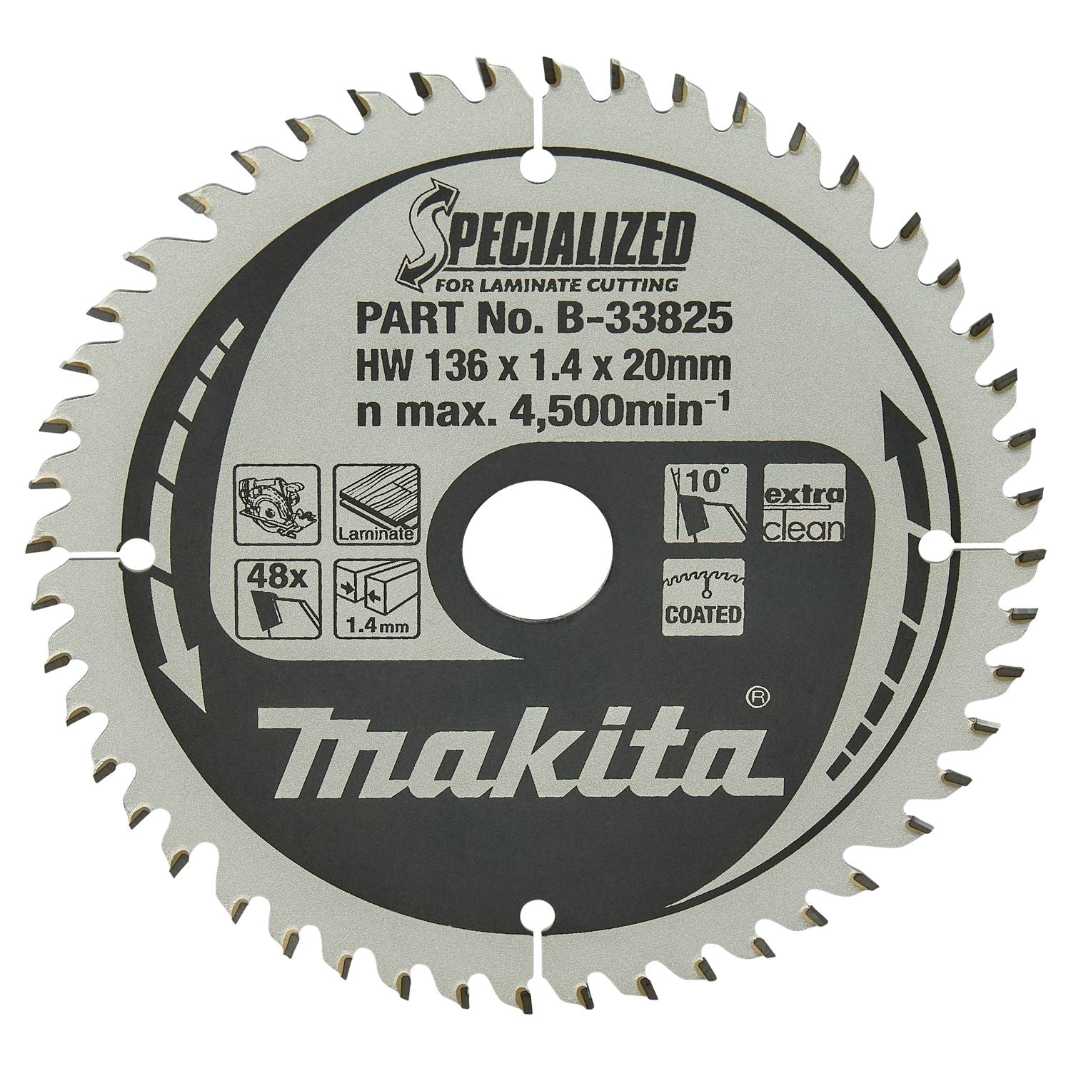 Makita Cirkelzaagblad voor Laminaat | Specialized | Ø 136mm Asgat 20mm 48T - B-33825