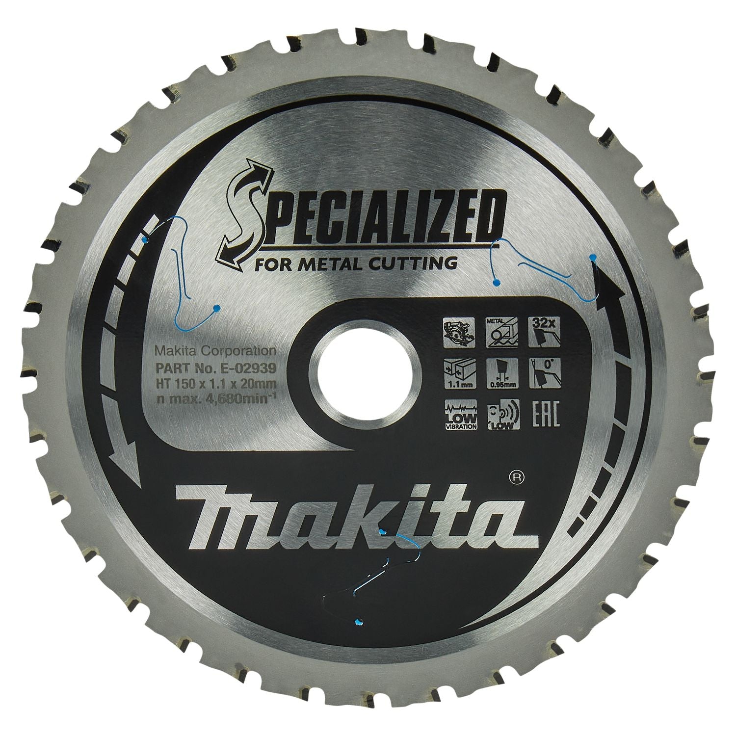Makita Cirkelzaagblad voor staal | Specialized | Ø 150mm Asgat 20mm 32T - E-02939