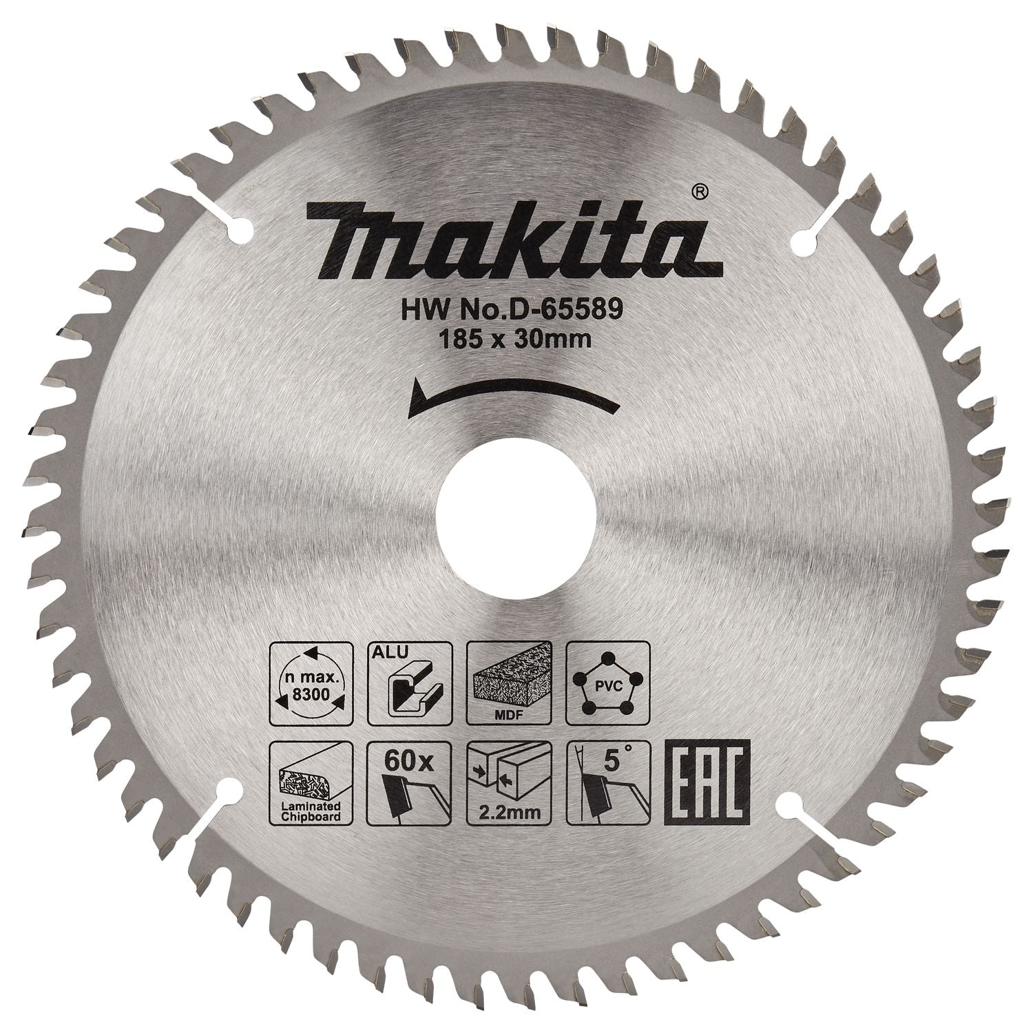 Makita Cirkelzaagblad voor Multimaterial | Standaard | Ø 185mm Asgat 30mm 60T - D-65589