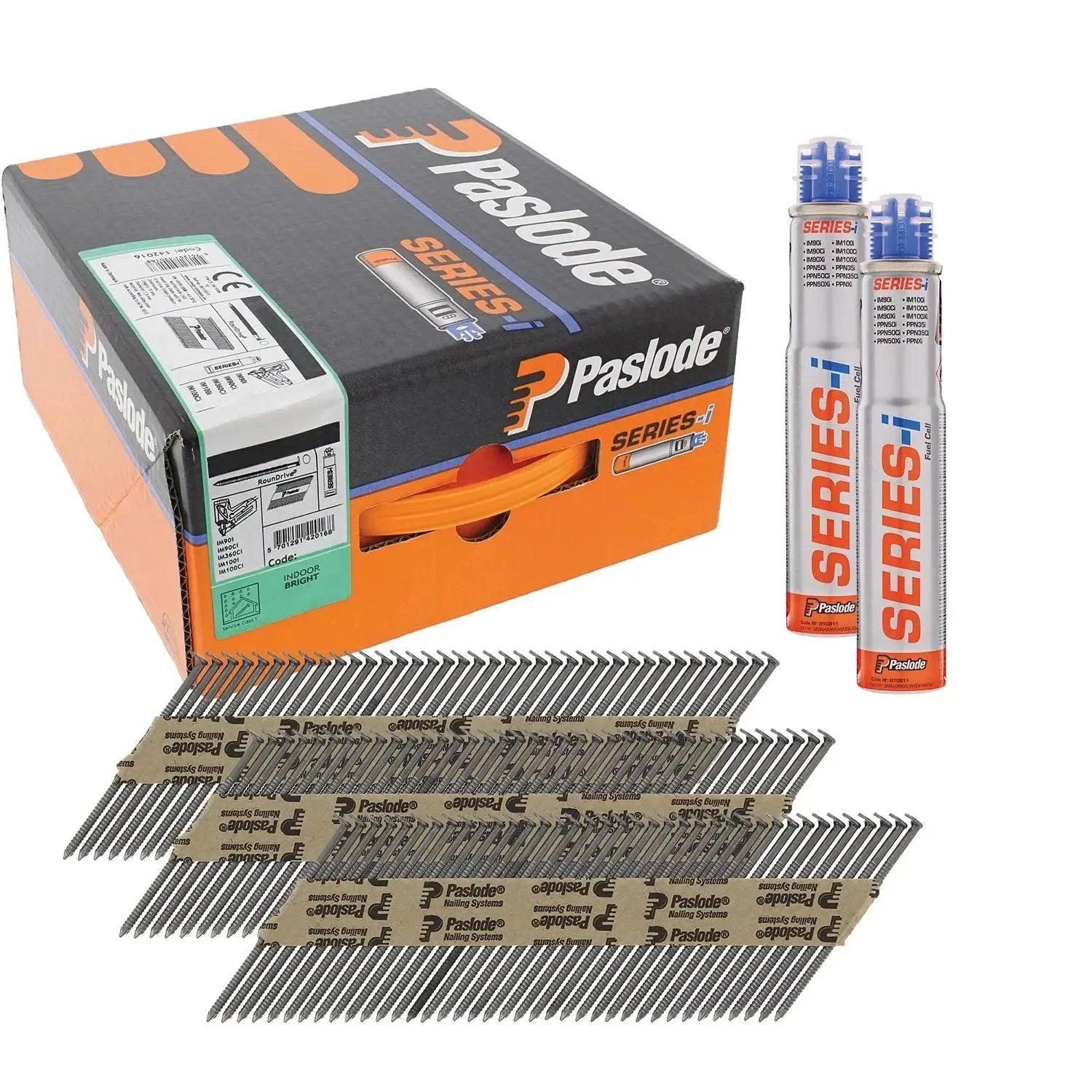 Paslode 34° Papier Gebonden Stripnagels IM90 | Blank | Ring | 3.1x90mm | +2x Gas VE=2500 - 142036 afbeelding