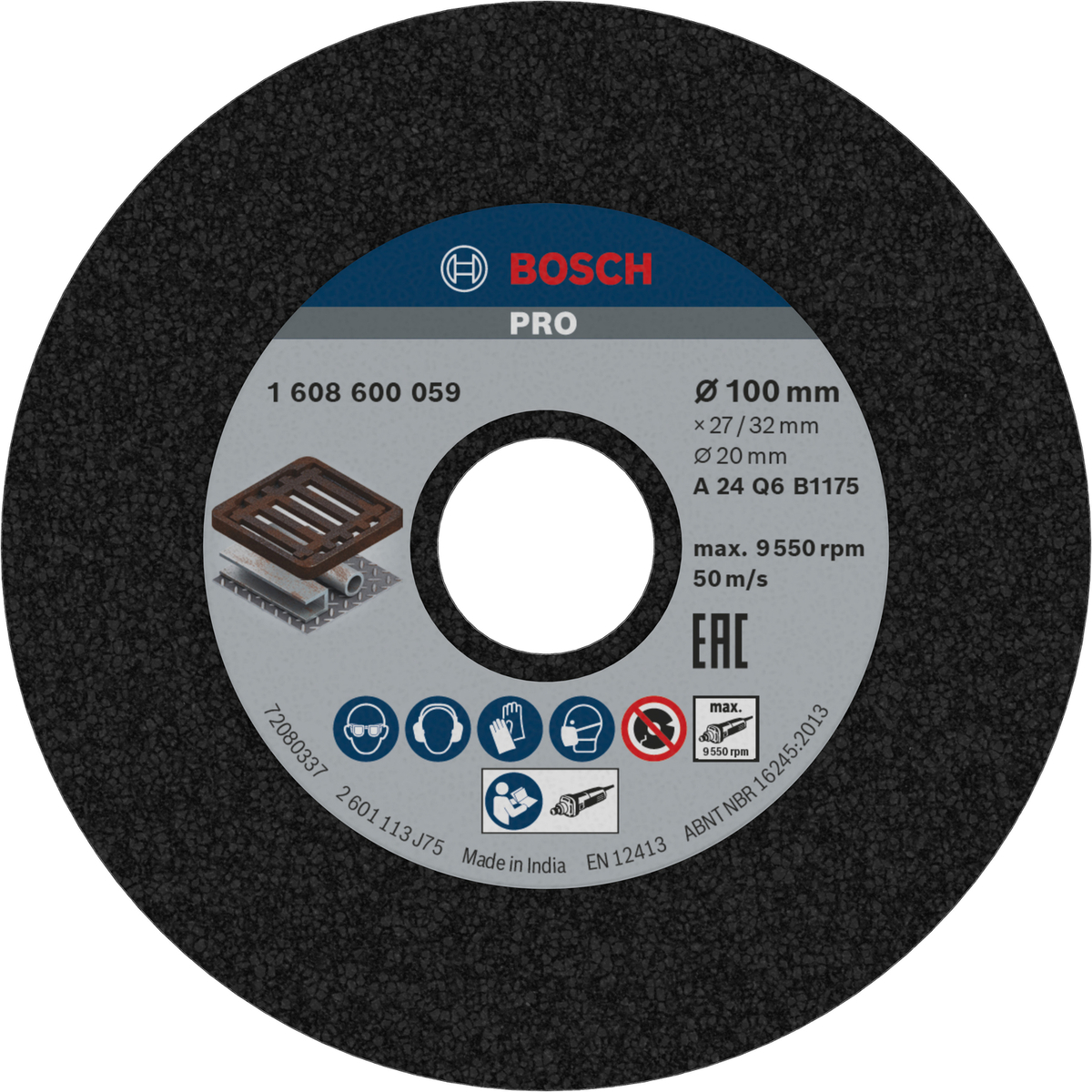 Bosch Professional PRO Slijpschijf metaal | 100 x 27 x 20 mm | K24 - 1608600059