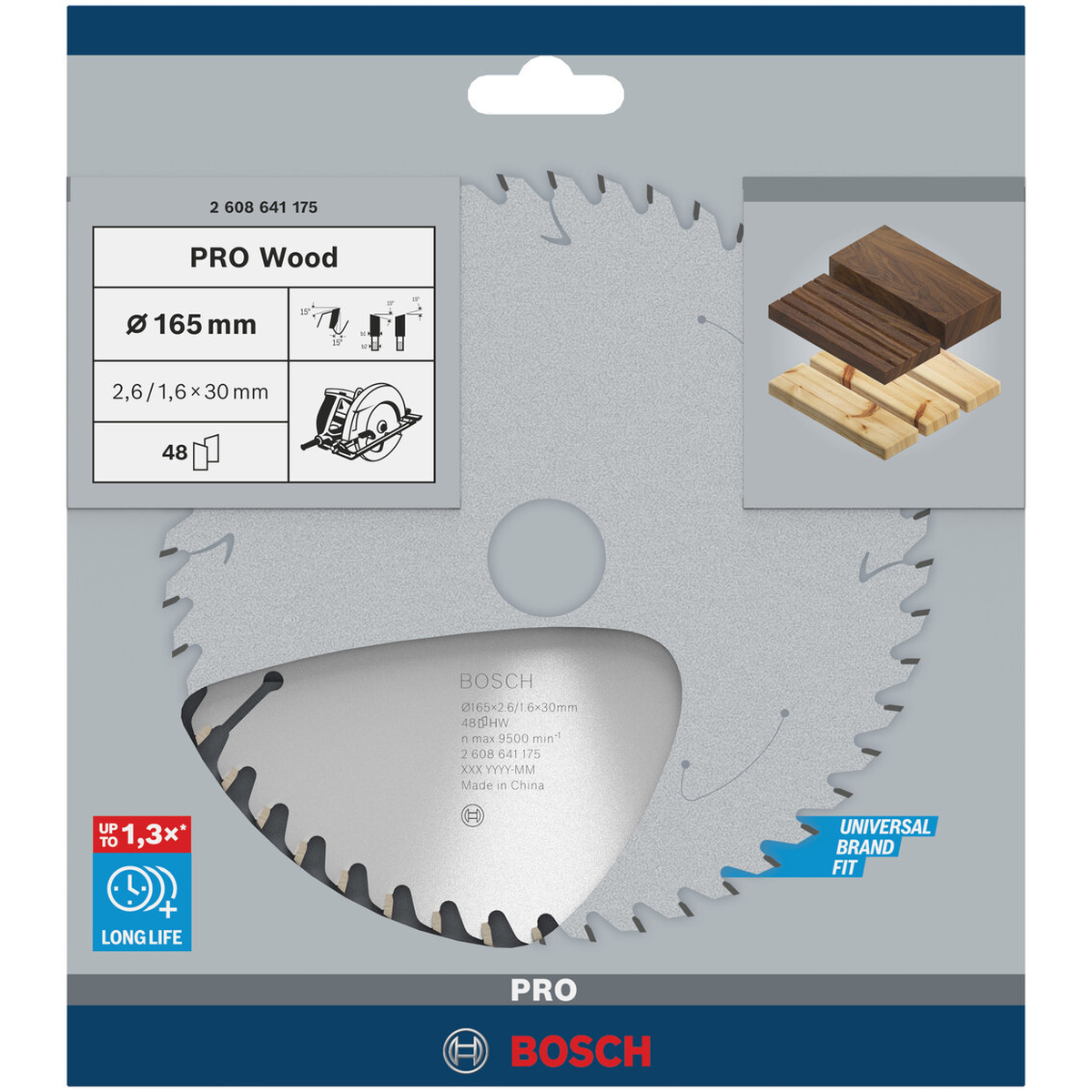 Bosch Professional PRO Wood cirkelzaagblad | 165 x 2,6 x 30 mm 48-tands - 2608641175