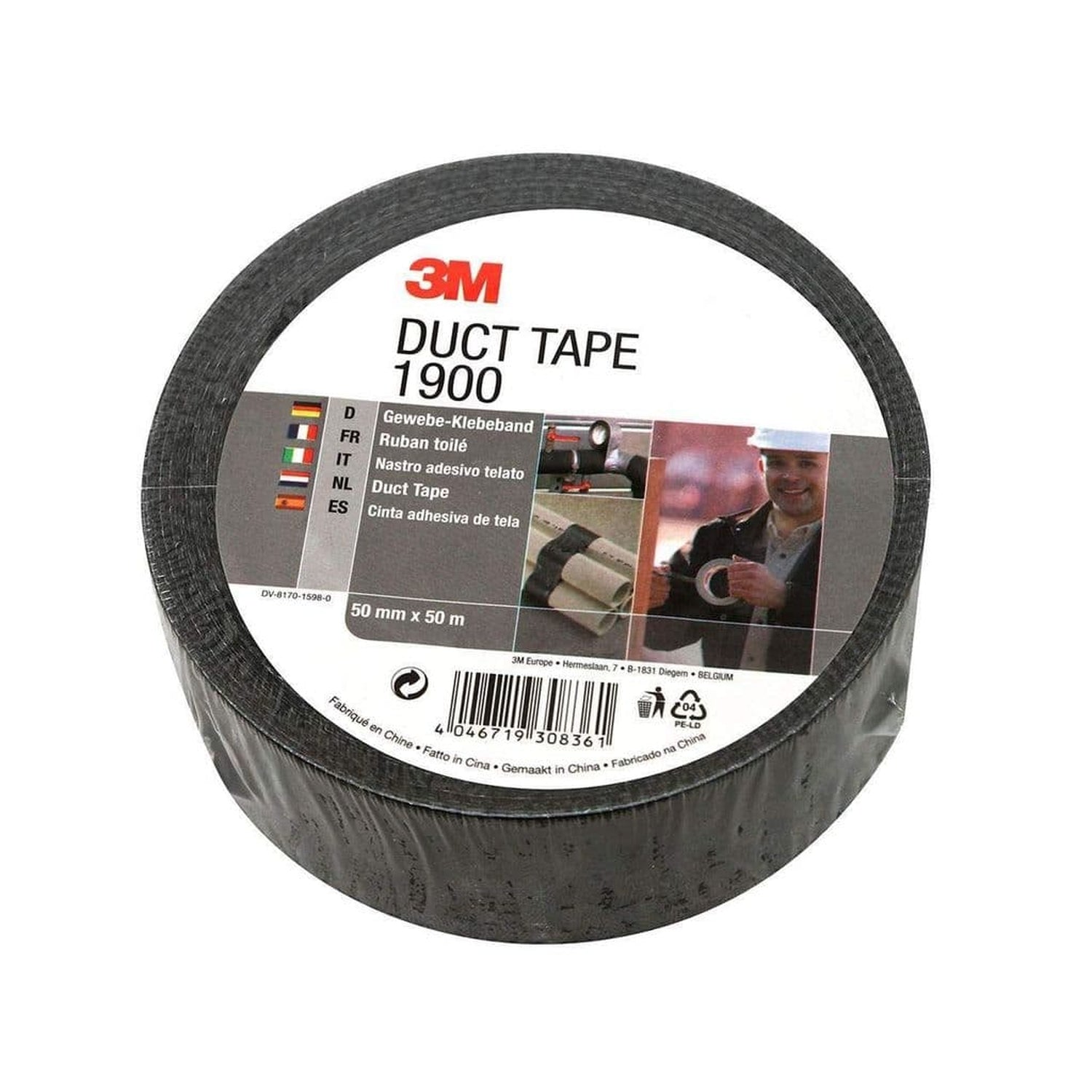 3M Duct Tape zwart 50mm x 50m - 190050B afbeelding 1