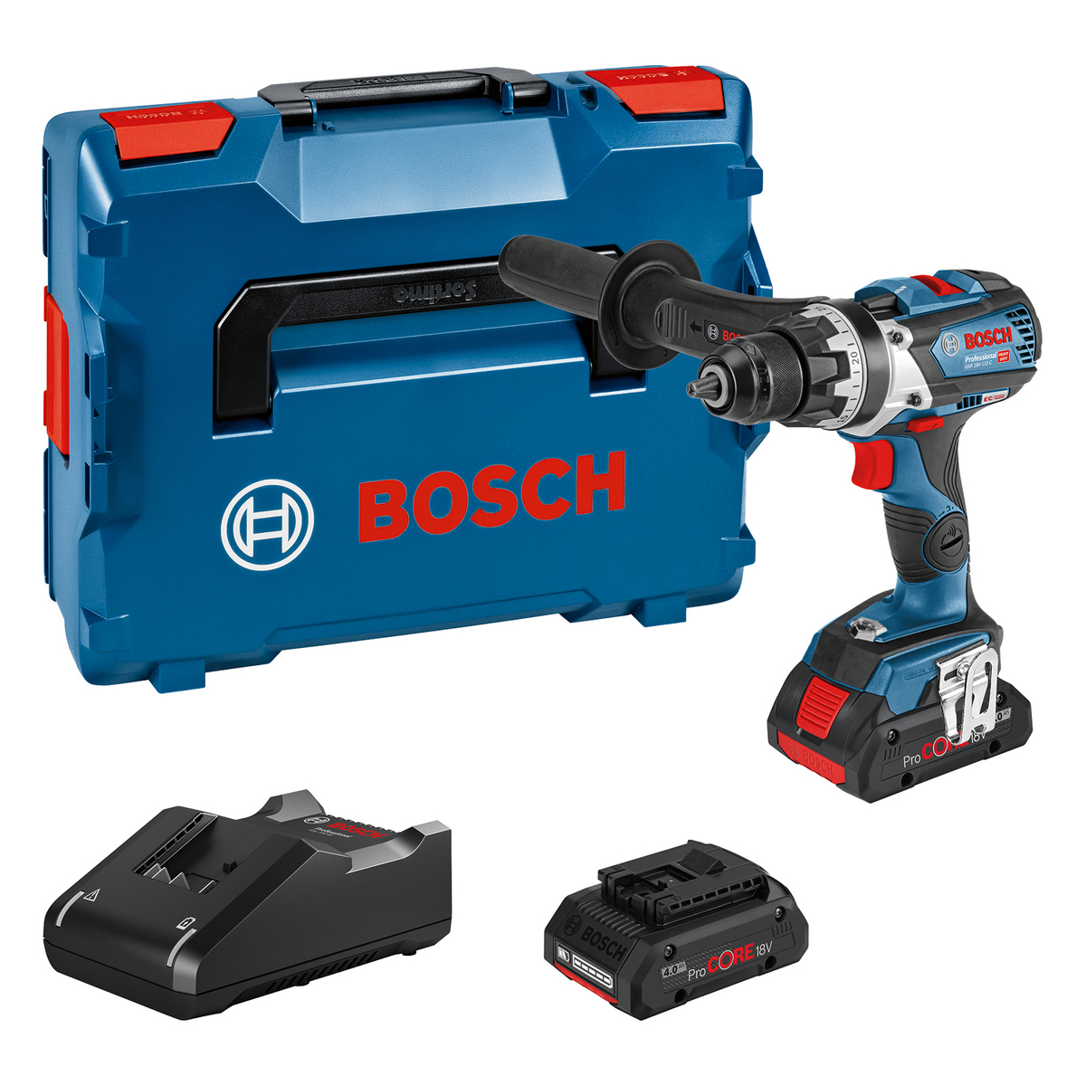 Bosch Professional GSR 18V-110 C – Set met 2× ProCORE18V 4,0 Ah in L-BOXX