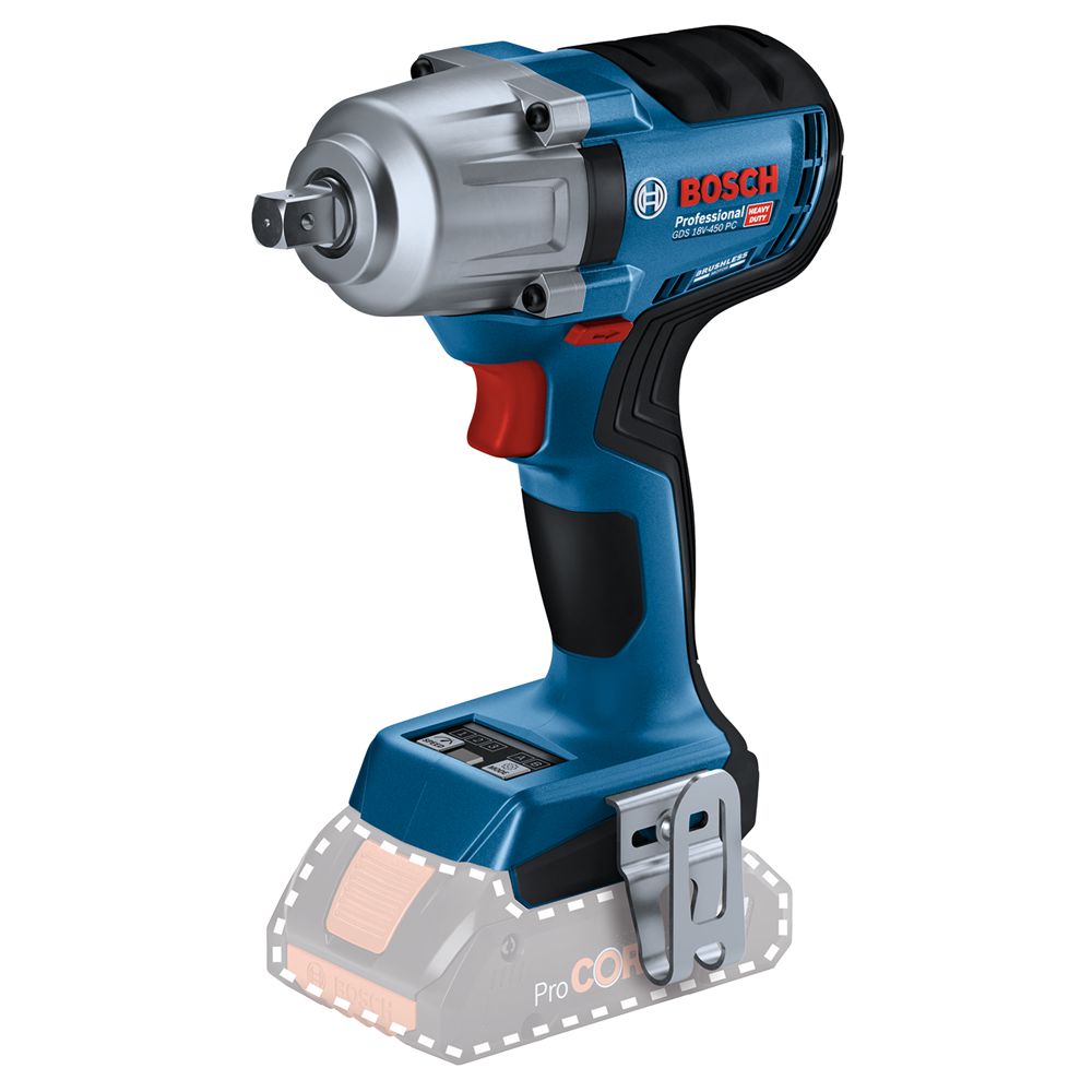 Bosch Professional GDS 18V-450 PC Accu slagmoersleutel 450Nm 1/2" borgpin 18V Basic Body - 06019K4100