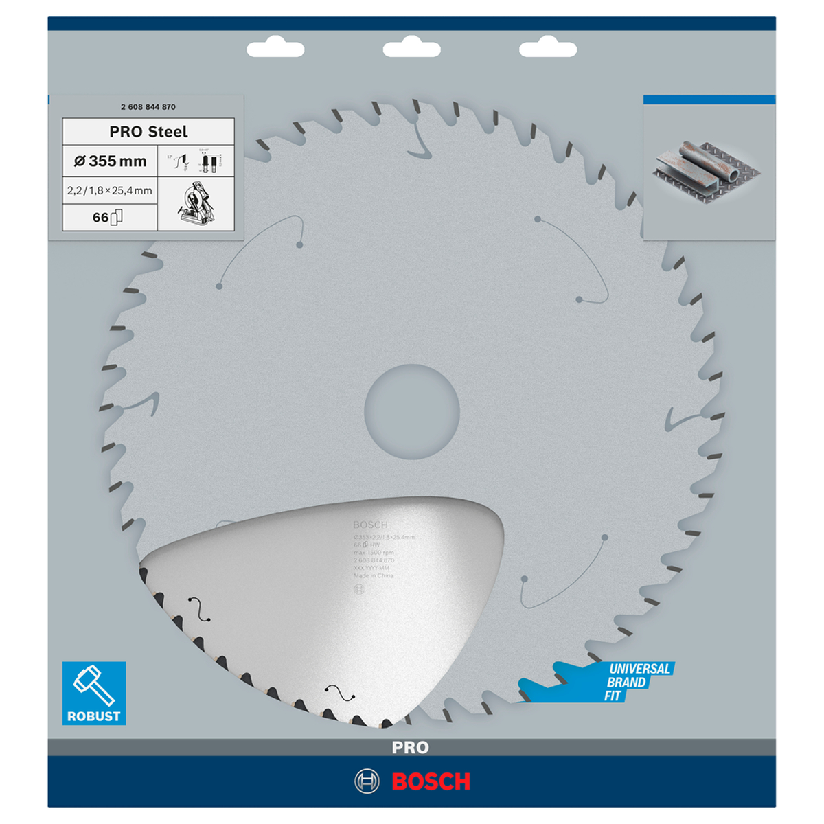 Bosch Professional PRO staal cirkelzaagblad | 355 x 2,2 x 25,4 mm 66-tands - 2608844870