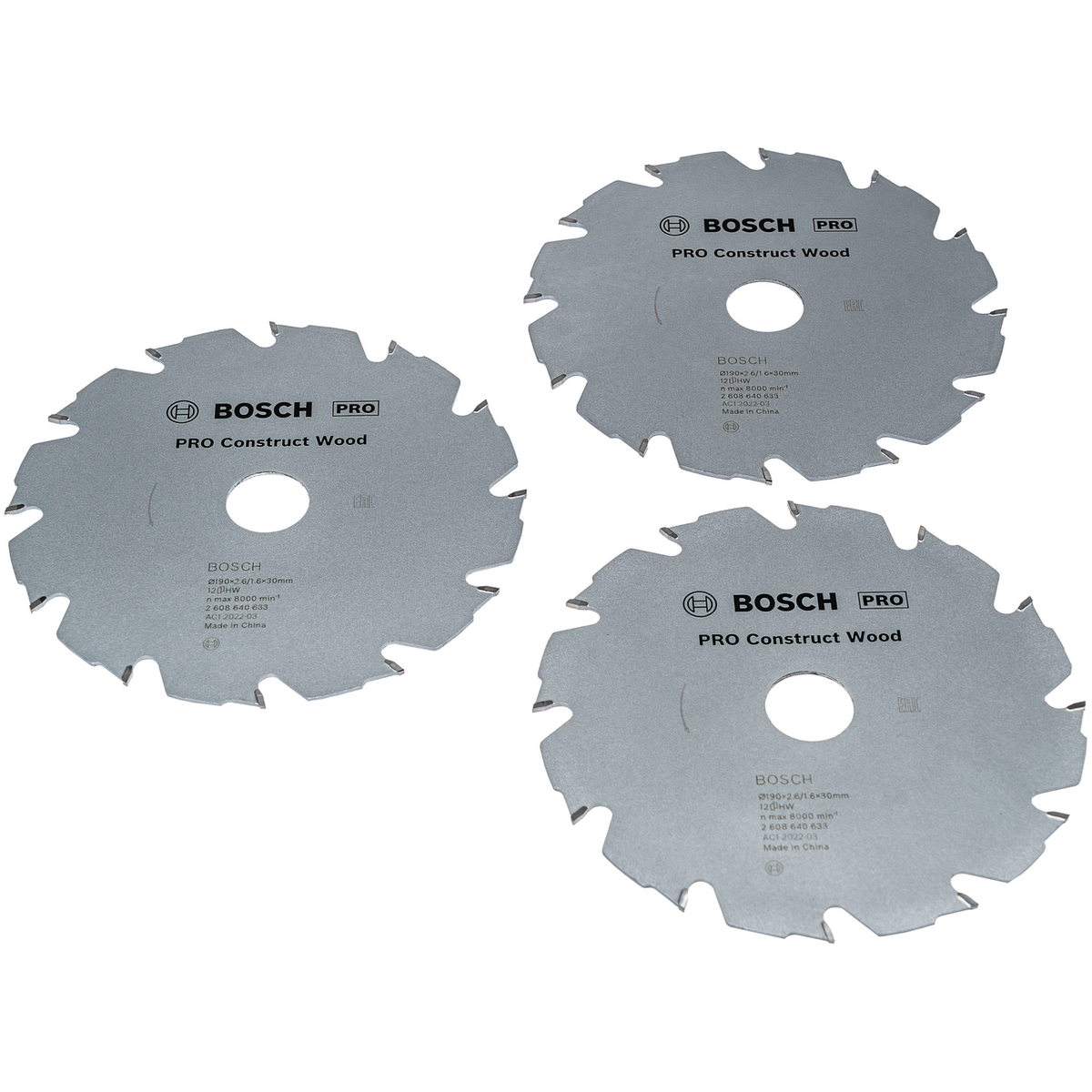 Bosch Professional PRO Construct Houtzaagbladen 190 x 30 mm 3-pack - 2608644737