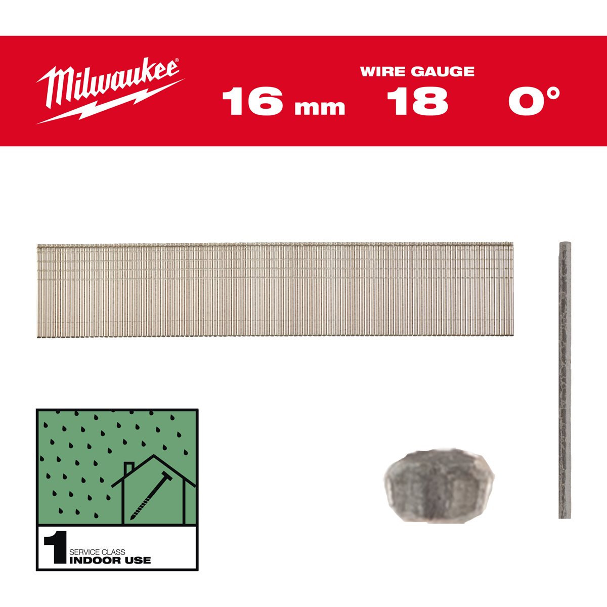 Milwaukee Brads 18 Ga | 16mm | Harsbedekt Gegalvaniseerd | VE=10000 - 4932492549