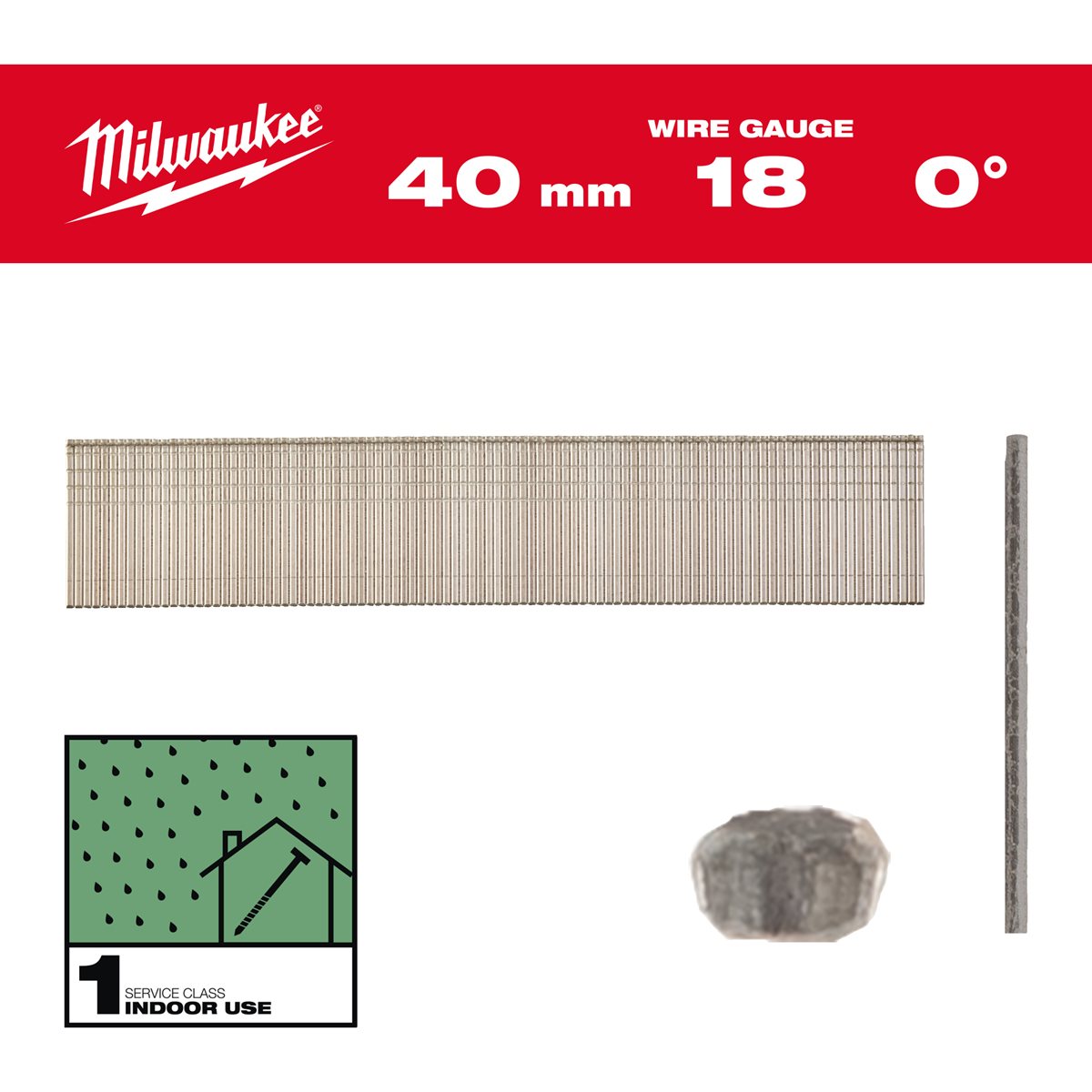 Milwaukee Brads 18 Ga | 40mm | Harsbedekt Gegalvaniseerd | VE=5000 - 4932492554