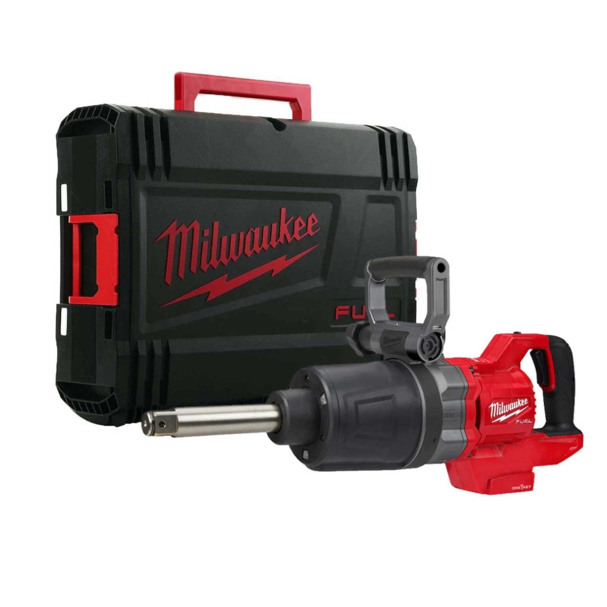 Milwaukee M18 FUEL™ ONEFHIWF1D-0C ONE-KEY™ D-greep accu slagmoersleutel lange as 2576Nm 1" frictiering 18V Basic Body in koffer - 4933471755
