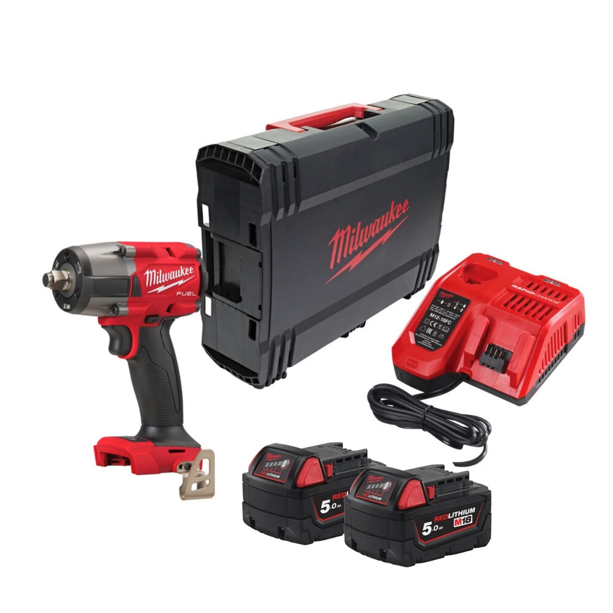 Milwaukee M18 FUEL™ FMTIW2F12-502X Accu slagmoersleutel 745Nm 1/2" frictiering 18V 5.0Ah in HD-Box - 4933478450 afbeelding 1