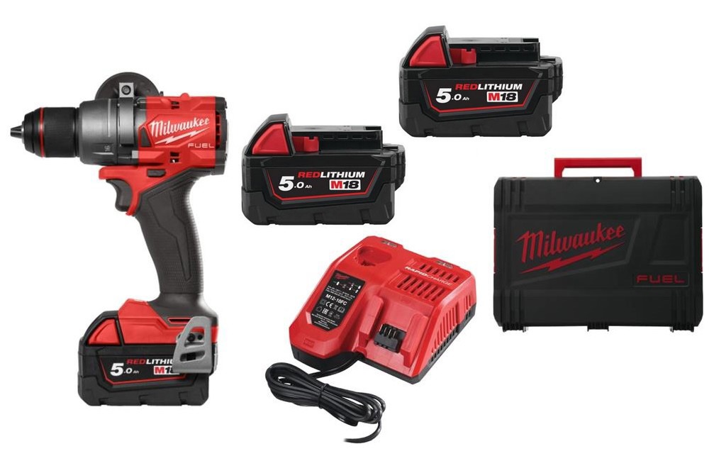 Milwaukee M18 FUEL™ FDD3-502X Accu schroefboormachine 18V 5.0Ah in HD-Box - 4933479863