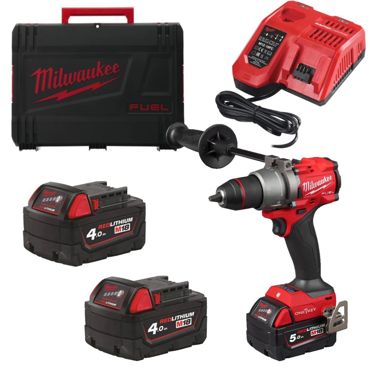 Milwaukee M18 FUEL™ ONEDD3-502X ONE-KEY™ Accu Schroefboormachine Gen4 18V 5.0Ah in HD-Box - 4933492802