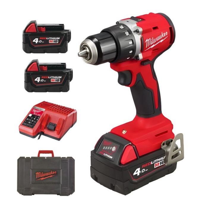 Milwaukee M18 BLDDRC-402C Compacte Accu Schroefboormachine 18V 4.0Ah in koffer - 4933492834